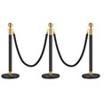 thumbnail image 2 of EDTara Vip Crowd Control Barrier Set, Features Polished Stainless Steel Stanchion Posts With Black Velvet Ropes, Stylish Red Carpet Queue System for Cinema, Weddings, Parties, and Grand Openings, 2 of 7