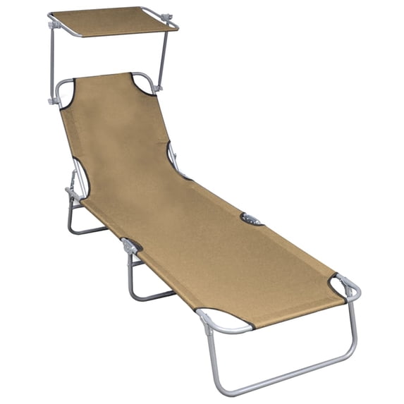 Suitable for Outdoor,Lawn,Courtyard,Beach,Sunbathing,Folding Sun Lounger with Taupe Aluminium