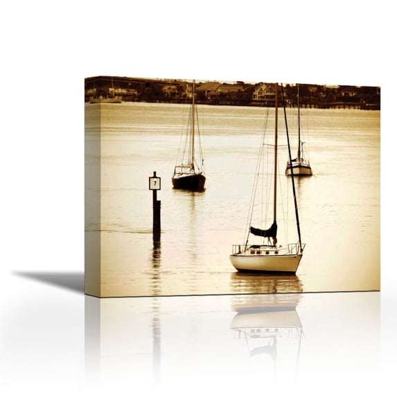 St. Augustine Harbor II - Contemporary Fine Art Giclee on Canvas Gallery Wrap - wall d?cor - Art painting - 25 x 20 Inch - Ready to Hang