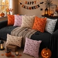 thumbnail image 6 of Halloween Ghost Lumbar Throw Pillow Cover, Cute Tufted Knit Decorative Cushion Case for Sofa Couch, Spooky Soft Plush Fuzzy Fall Holiday Home Decor, 12x20 Inch, Pink, 6 of 6