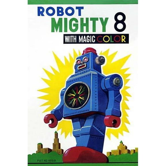 Robot Mighty 8 with Magic Color- Fine Art Canvas Print (20" x 30")