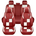 thumbnail image 3 of Maidao Car Seat Covers Full Set for FIAT for Linea 2007-2018 5 Seats Compatible Airbag Leather Waterproof Front Rear Cushion Protector Full Set Red, 3 of 6