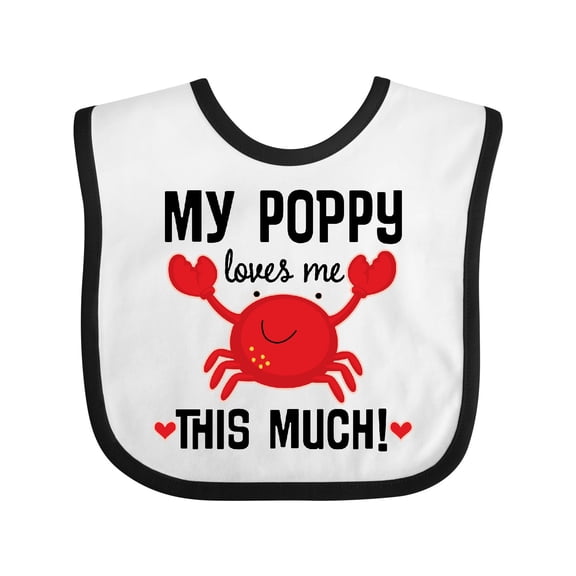 Inktastic My Poppy Loves Me Grandchild Boys or Girls Baby Bib