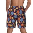 thumbnail image 2 of Haiem Leaves Flower Mens Swim Trunks with Compression Liner 2 in 1 Swimming Shorts Stretch Swimwear Quick Dry,Board Shorts-Small, 2 of 9