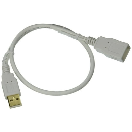 UPC: 0844660086048 | Monoprice 18  USB 2.0 Male to Female 28/24 AWG Extension Cable White 108604