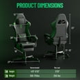 thumbnail image 4 of Luxvie Gaming Chair with Footrest High Back Ergonomic Gamer Chair with Headrest and Massage Lumbar Cushion Racing Reclining Video Game Chair for Adults, Black, 4 of 9