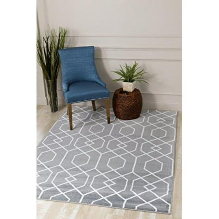 3355 Gray Moroccan Trellis Area Rug Carpet Large New ...