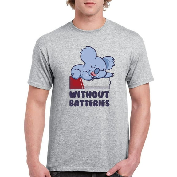 Sleepy Koala Without Batteries T-Shirt Men -Smartprints Designs, Male 5X-Large