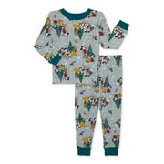 Mickey Mouse Christmas Holiday Toddler Boy and Girl Unisex Cotton Pajama Set, 2-Piece, Sizes 12M-5T