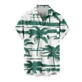 thumbnail image 3 of SGFCWSX Men's Short Sleeve Hawaiian Shirt Button Down, Palm Tree Print Stylish Summer Tropical Casual Outfit Green Size 5XL, 3 of 6