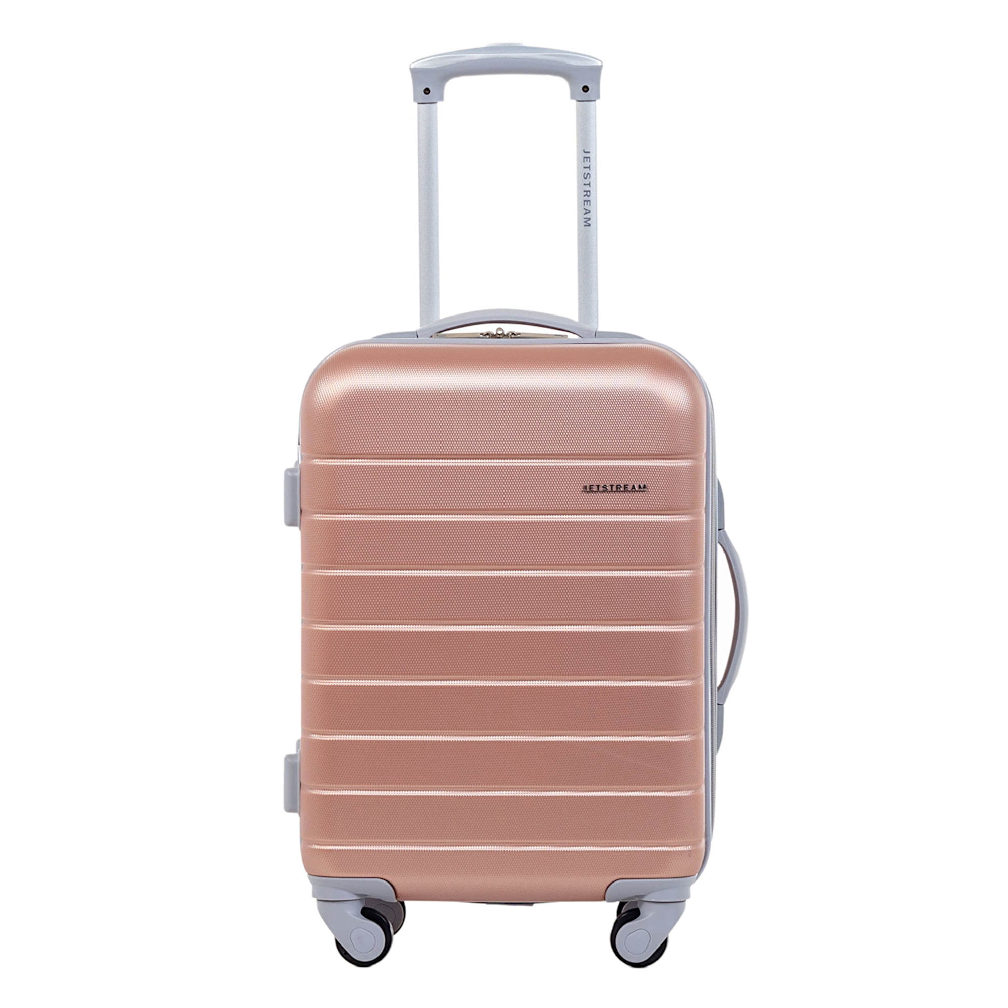 Jetstream 2pc Hardside Rolling Spinner Upright Set, Checked and Carry-on Luggage Duo, Rose Gold