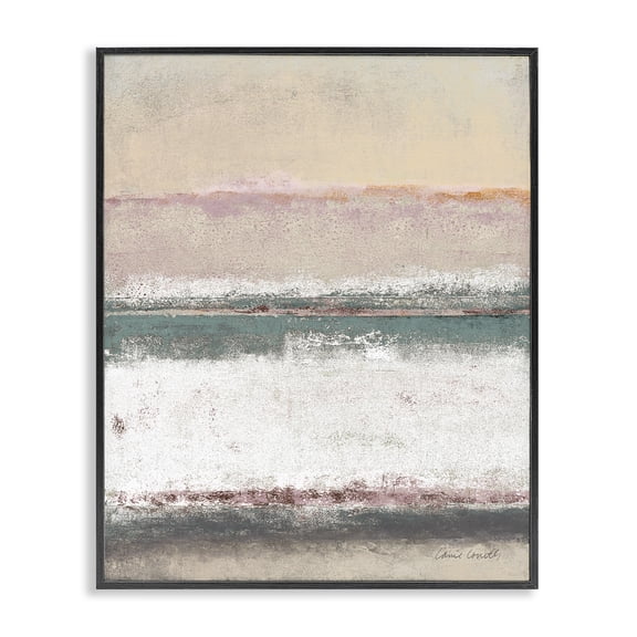 Stupell Industries Contemporary Abstract Earth Tone Layers Beige White Blue Black Framed Giclee Art, 11 x 14, by Lanie Loreth