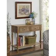 Convenience Concepts French Country 2 Drawer Hall Table with Shelf, Driftwood