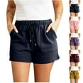 thumbnail image 2 of Yuanlook All-Day Comfort Drawstring Shorts, Women's Elastic Waist Casual Shorts with Pockets, S-XXXL, 2 of 8