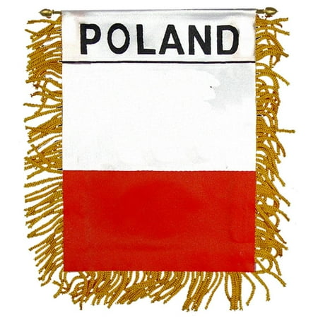 Poland Flag Mini Banner 3" x 5