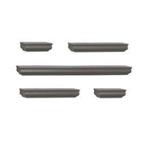 Melannco Set of 5, 2-6-inch 2-12-inch 1-24-inch Shelves-Gray