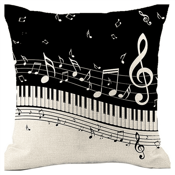 Music Note Throw Cushion Cover Throw Pillow Cover New-Living Series Decorative Throw Pillow Case Double S