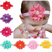 8-Pack Boutique Wave Hair Flower Headbands  Charming Hair Bow Bands for Infant and Baby Girls TIKA