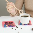 thumbnail image 3 of Leather Coasters with Heat-resistant for Drinks, Hip Hop People No.110 Cup Coasters Cup Pad Mat for Tabletop Protection, Coffee Table, Office Desk and Housewarming Gift, 3 of 5