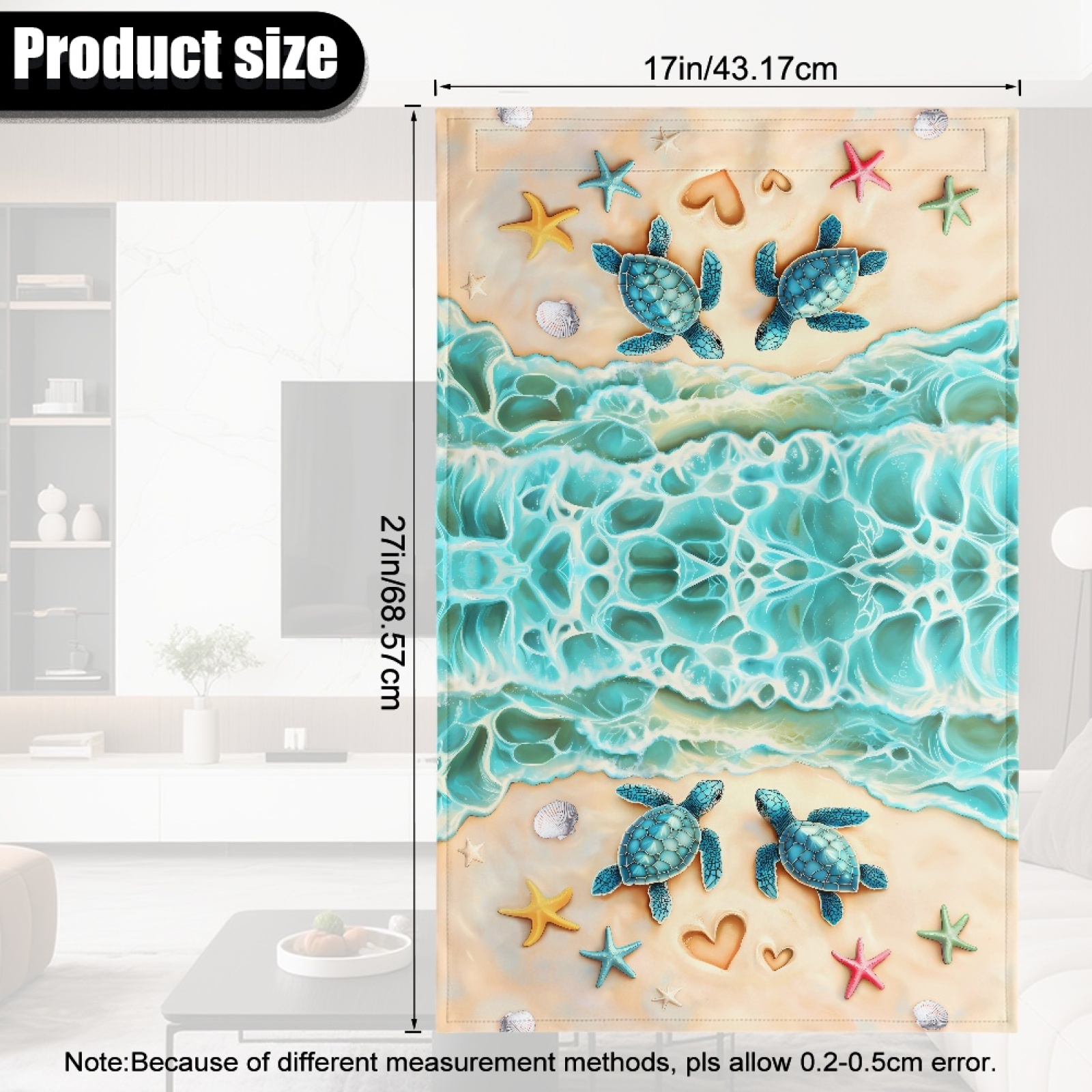 Xixirimido Beach Sea Turtle Starfish Pattern Headrest Cover for Recliner Chair Leather Sofa Headrest Cover Head Protector Furniture Protector for Recliner Sofa Slipcovers, 3Pcs