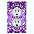 thumbnail image 1 of Metal Light Switch Plate Cover Purple White Snowflake Mandala Tile Pattern MDL087, 1 of 13