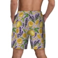 thumbnail image 3 of Kdxio Lavender Flowers Print Men's Swim Trunks with Compression Liner 7 Inch Inseam Quick Dry Swim Shorts, 3 of 7