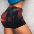 thumbnail image 4 of Lsque Lone Rider Under Red Sky Pattern High Waisted Biker Shorts for Women-Tummy Control Fitness Athletic Workout Running Yoga Gym Shorts,Moisture-Wicking-Small, 4 of 9
