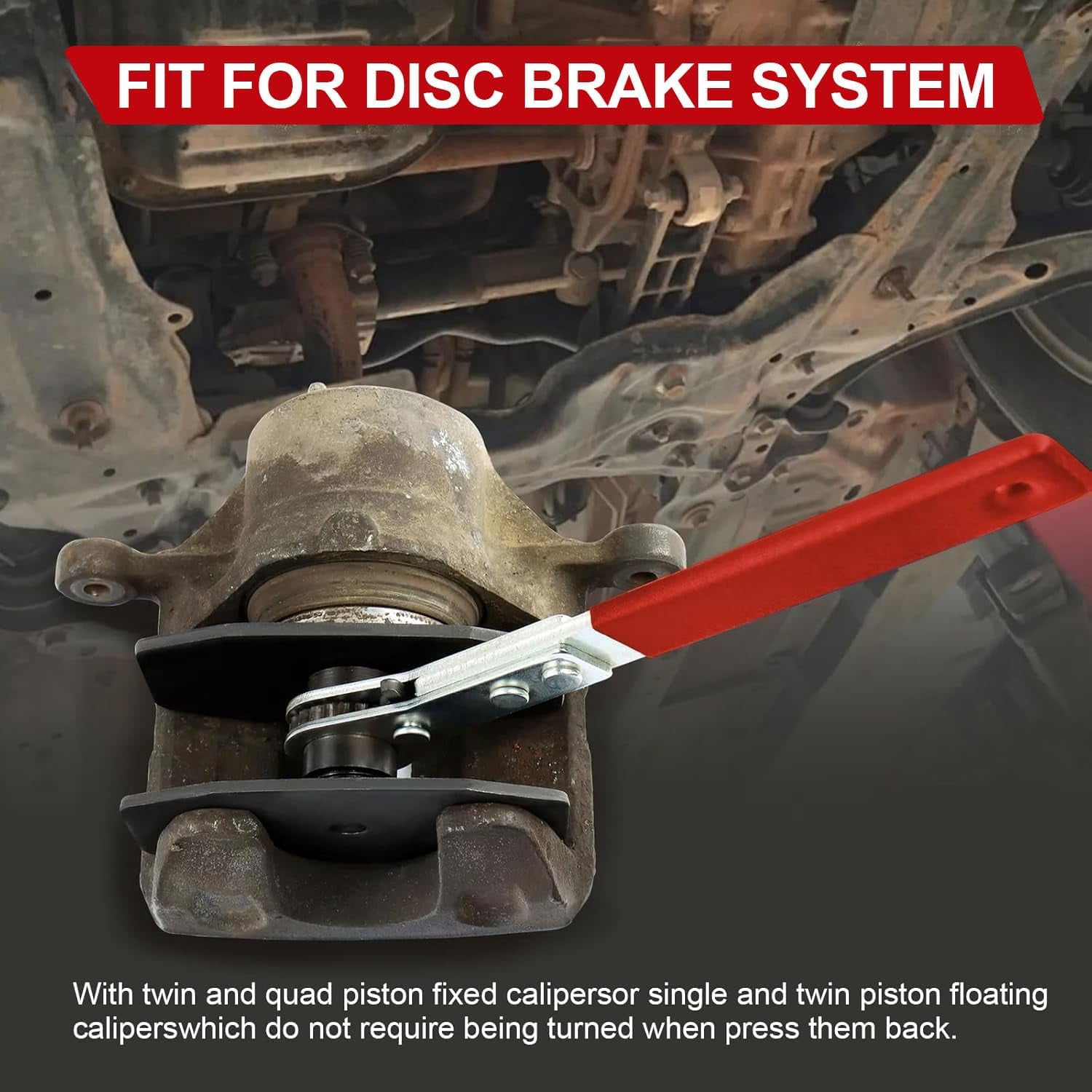 Brake Caliper Compression Tool, Brake Caliper Tool with 4 Caliper Hangers, Universal Disc Brake Caliper Compression Tool Brake Piston Compressor Tool Automotive Tools for Car Brake Repair