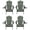 Green, variant on 35 x 32 x 28 in. Foldable Adirondack Chair with Cup Holder, White - Set of 4