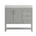 Merrick Lane 42 Inch Bathroom Vanity with Ceramic Sink, Carrara Marble ...