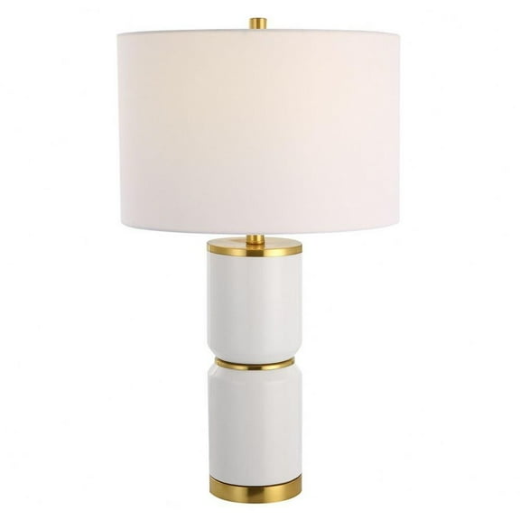 1 Light Table Lamp-26 inches Tall and 15 inches Wide-Gloss White Finish Bailey Street Home 2607-Bel-5174869