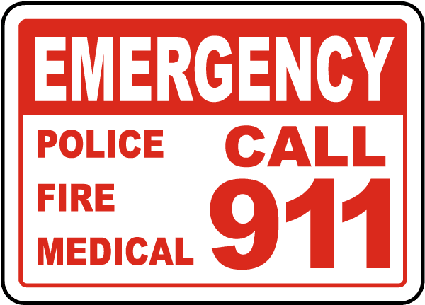 Traffic Signs Emergency Call 911 Sign 12 X 18 Aluminum Sign Street Weather Approved Sign 1 Pack Walmart Com