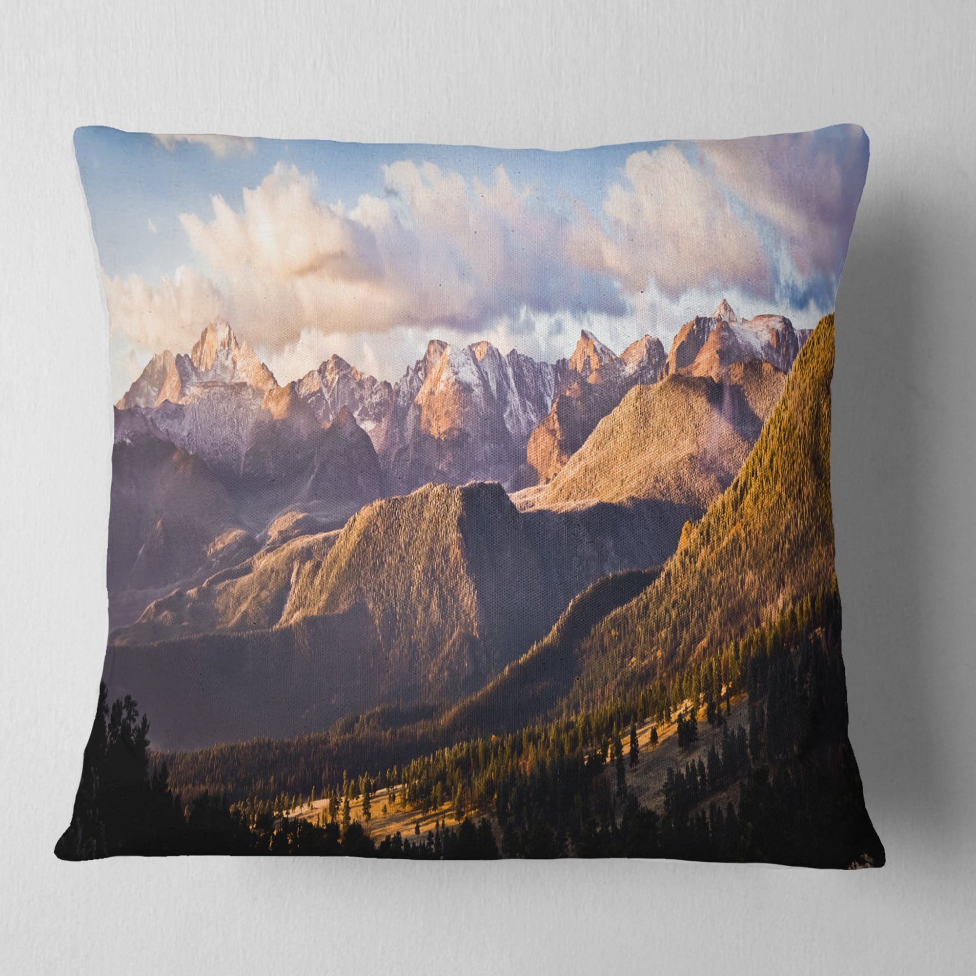Designart Clouds over Long s Peak Landscape - Throw Pillow - 18x18