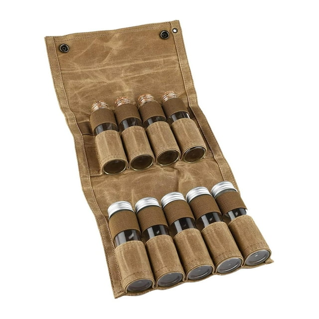 Bolsa de almacenamiento para botellas de condimentos, dispensador visible para fiestas al aire libre Caqui