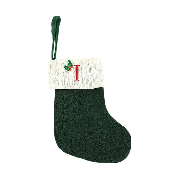Deep Green Christmas Stockings,Deep Green Knitted Cloth With Faux Fur Hanging Stocking,Green Xmas Stocking,Treat Bag Candy Pouch Holder,Knitted Candy Socks Christmas Socks For Children