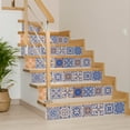 thumbnail image 5 of Mi Alma Floral Blue Orange Tile Stickers - Removable Vinyl 4x4, 24 pcs, 5 of 11