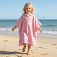 thumbnail image 2 of CUZIBR Cozy Striped Hooded Pullover For Boys Kids Top Comfortable Striped Changing Poncho Wearable Cover Up Robe For Toddler Girls Quickly Dry Bath Swim Wrap Pool Beach Surf ,Pink,5-6 Years, 2 of 5