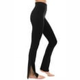 thumbnail image 2 of Wyobmus Womens Plus Size Flared Yoga Pants Solid Stretch High Waisted Tummy Control Workout Leggings Bootcut Yoga Leggings XS-4X Black, 2 of 5
