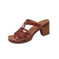 thumbnail image 3 of Bxsruta Women's Plus Size Slip-On Wedge Sandals with Snakeskin Design, Padded Comfort and Non-Slip Sole for Casual Beach Wear, 3 of 8