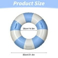 thumbnail image 3 of HUASHENG Large Swim Ring With Handles For Kids Adults 35 Inch Classic Striped Pool Inner Tubes Inflatable Pool Floats Float Pool Floaties Adult Size For Summer Pool Beach Blue, 3 of 5