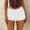 White, variant on DuoJiaJ Women Lace Mini Skirt Low Rise Micro Skirt Asymmetrical Ruffle Hem Flared Short Pettipants Features: Women Casual Pants Black L