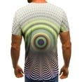 thumbnail image 4 of Fnnxeal Mens 3D Optical Illusion T-Shirt Gray Geometric Print Psychedelic Streetwear Tee Moisture Wicking Big and Tall Sizes M to 7XL,Size 3XL, 4 of 5