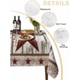 thumbnail image 2 of Red Texas Star Vintage Table Cloth, Waterproof Tablecloth for Rectangle Tables, Farmhouse Berry Grey Wooden Reusable Washable Fabric Table Cover for Restaurant Kitchen Dining Tables 60"x120", 2 of 9