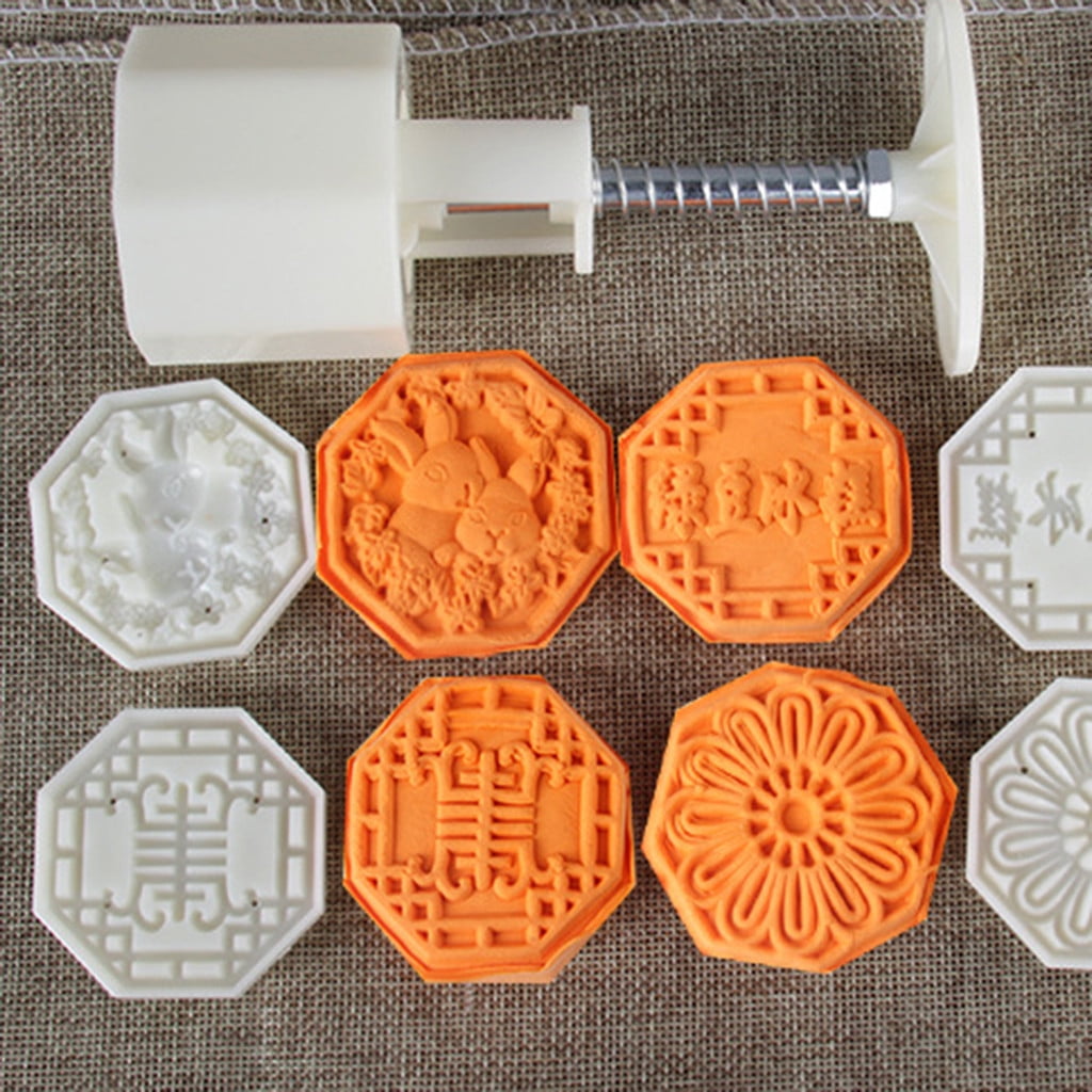 Mooncake Mold Flower Midautumn Festival Hand Press Moon Cake Cutter