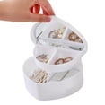 thumbnail image 1 of Joyero Portatil de forma Corazon, color blanco, organizador portatil con espejo, 1 of 6