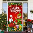thumbnail image 4 of Cortina para Puerta de Fiestas, Fondo Festivo, con Santa Claus y un Cachorro, Decoración Navideña, Tela Colgante, 185x90cm, para Uso Interior y Exterior, 4 of 6