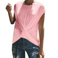 thumbnail image 2 of Tittly T Shirts for Women Spring Tops for Women Summer Casual Women's Short Sleeved V Neck Shirt Tshirts Shirts Basic Tees Pink S, 2 of 4