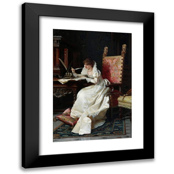 Pio Ricci 11x14 Black Modern Framed Museum Art Print Titled - The Letter
