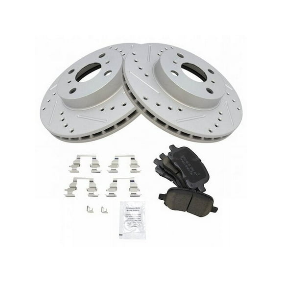 Front Brake Pad and Rotor Kit - Compatible with 1998 - 2002 Toyota Corolla 1999 2000 2001