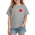 thumbnail image 2 of Zpanxa T-Shirts pour Tout-Petites Fille Imprimé Feuille d'Érable Manches Courtes Col Rond Haut Décontracté en Coton 4 Ans, 2 of 6